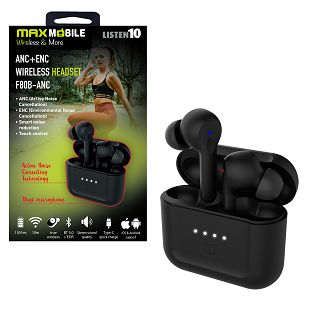 MAXMOBILE SLUŠALICE BLUETOOTH F80 TWS ANC Active Noise Cancelling