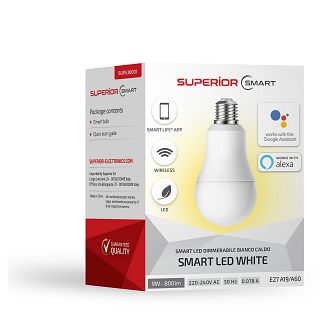 SUPERIOR Wifi Pametna Žarulja/warm white dimmable  "SUPiLW001"